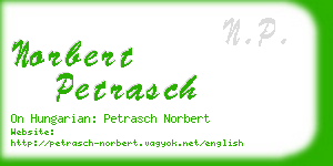 norbert petrasch business card
